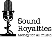 The sound royalties logo with a microphone.